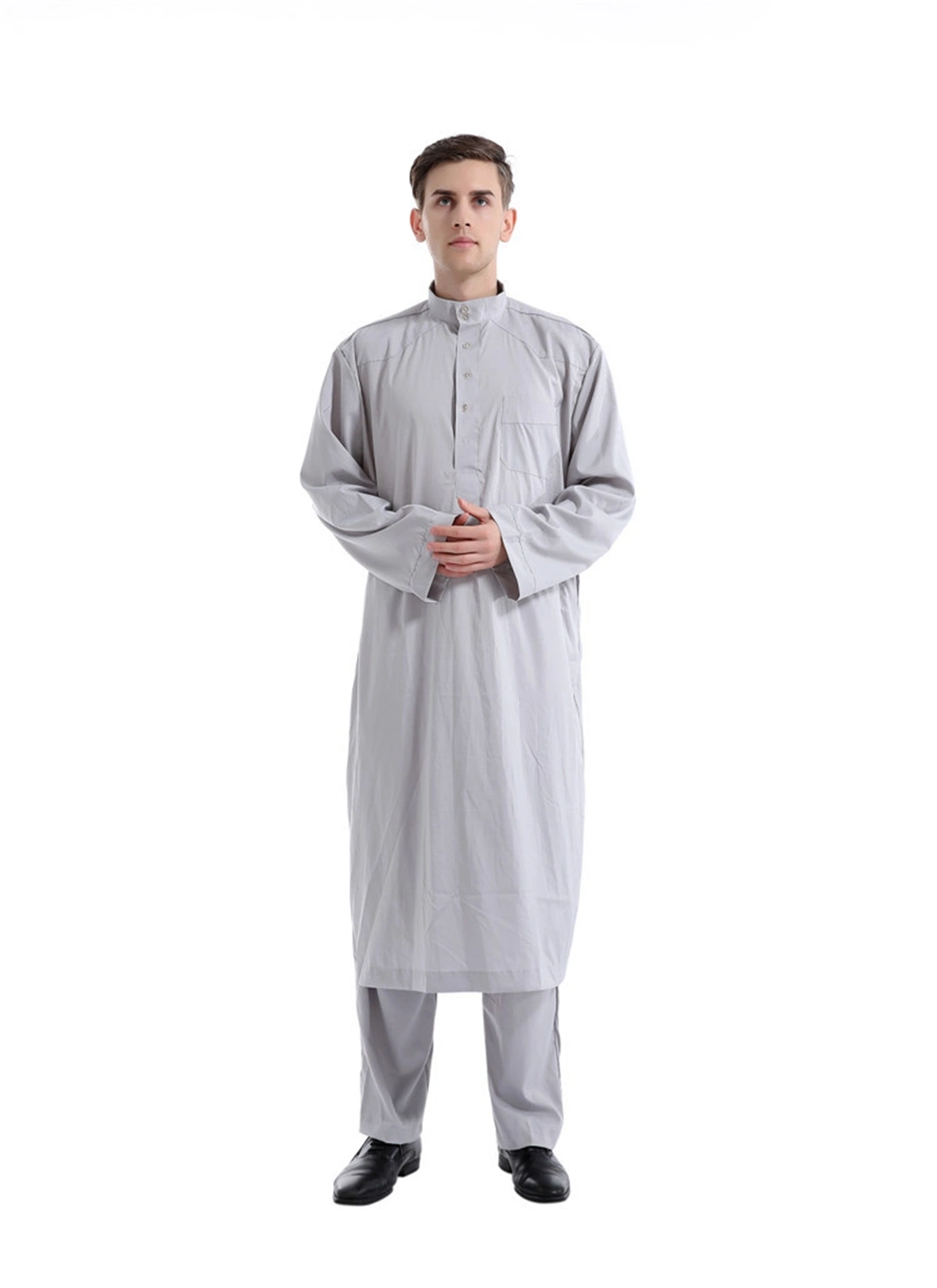 Long Sleeve Men&prime; S Thobe Saudi Style Arabic Men&rsquor; S Arab Robe Men&rsquor; S Muslim Clothes Ramadan Middle East Ethnic Clothes