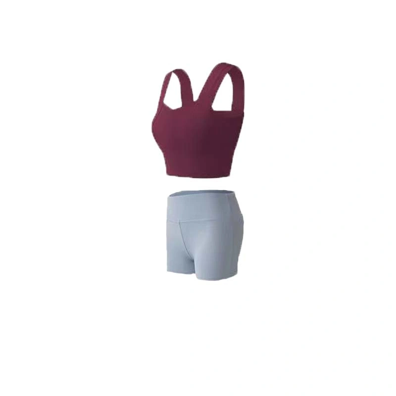 Customize High Quality Breathable Yoga Shorts &amp; Vest