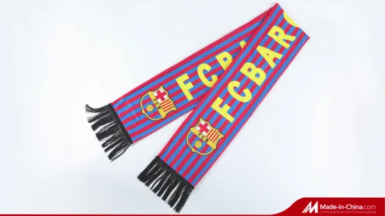 Wholesale OEM Fashion Comfortable Advertising Custom Printed National Team Long Velvet Football Team Fans Club Scarf