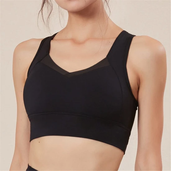 2022 Mesh Sports Vest Sexy Yoga Bra Gym Crop Tops Workout Stretchy Running Clothes