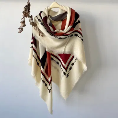 Striped Square Printed Stylish Style Design Scarf