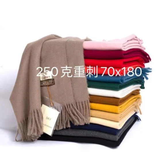 Fashion Wholesale Hot Sold High Quality Long Twill Solid Unisex Lady Shawl Viscose Polyester Winter Cashmere Scarf